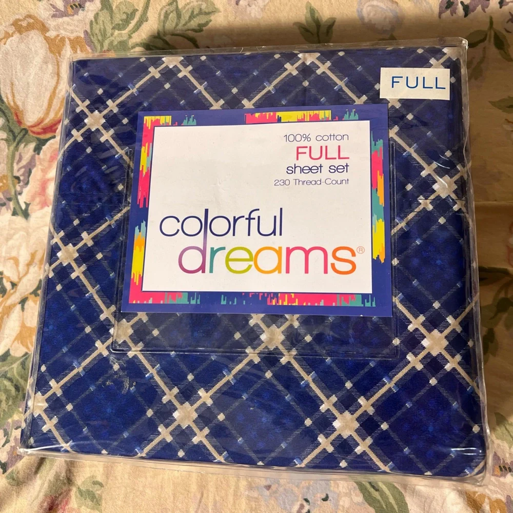 Blue Plaid Full Sheet Set